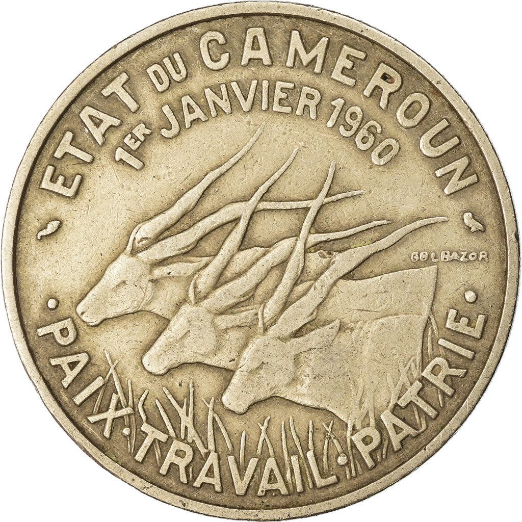 Coin, Cameroon, 50 Francs, 1960, Paris, VF(30-35), Copper-nickel, KM:13