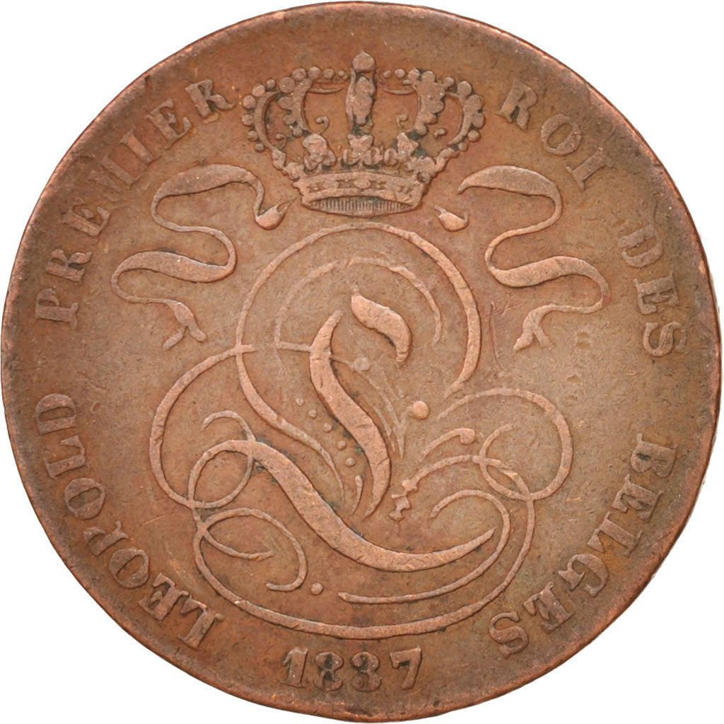 Belgium, Leopold I, 5 Centimes, 1837, VF(30-35), Copper, KM:5.1
