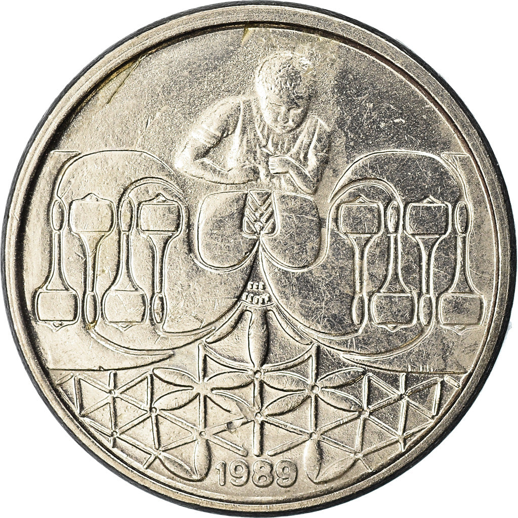 Coin, Brazil, 50 Centavos, 1989, EF(40-45), Stainless Steel, KM:614