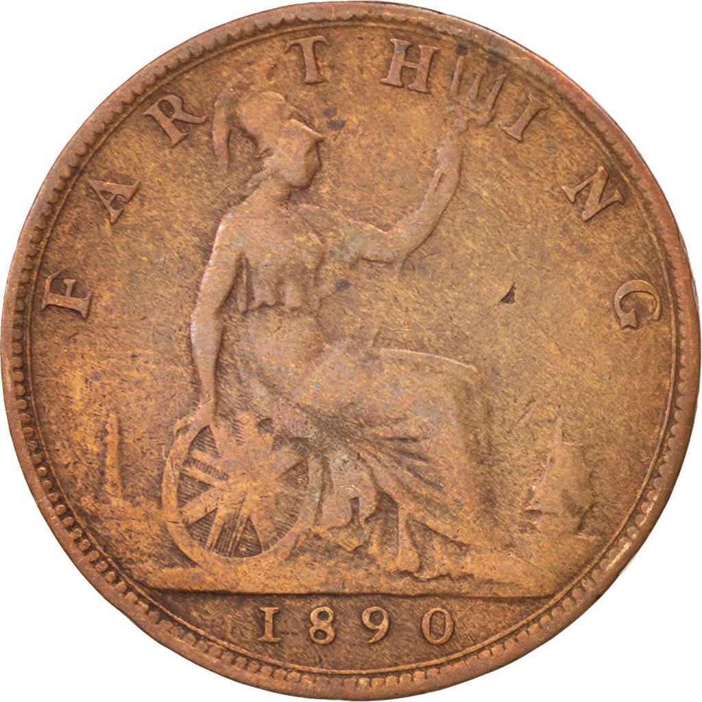 Great Britain, Victoria, Farthing, 1890, VF(30-35), Bronze, KM:753