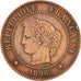 France, Cérès, 2 Centimes, 1896, Paris, EF(40-45), Bronze, KM:827.1, Gadoury 105