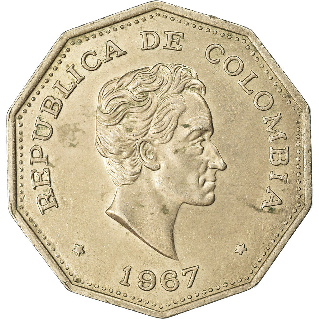Coin, Colombia, Peso, 1967, EF(40-45), Copper-nickel, KM:229