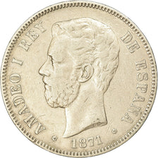 Coin, Spain, Amadeao I, 5 Pesetas, 1874, Madrid, VF(30-35), Silver, KM:666