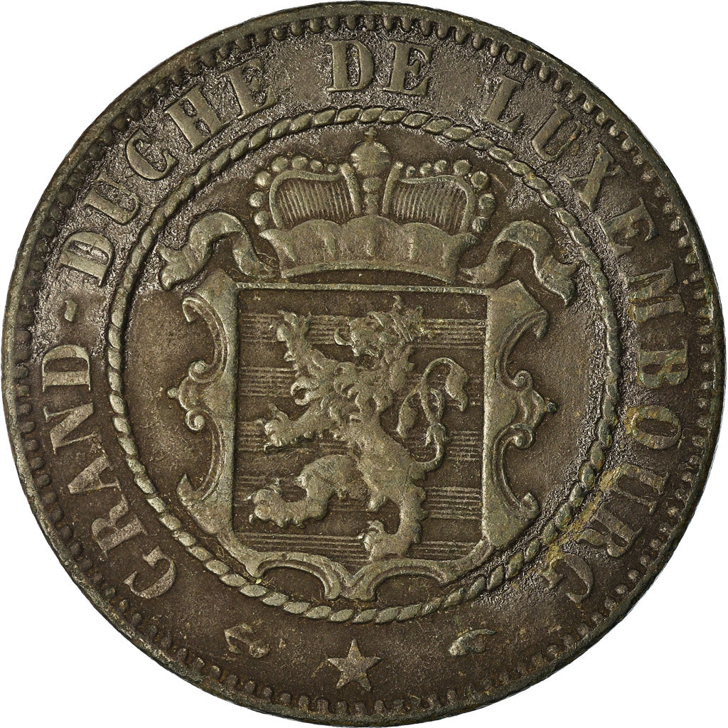 Coin, Luxembourg, William III, 10 Centimes, 1855, Paris, EF(40-45), Bronze