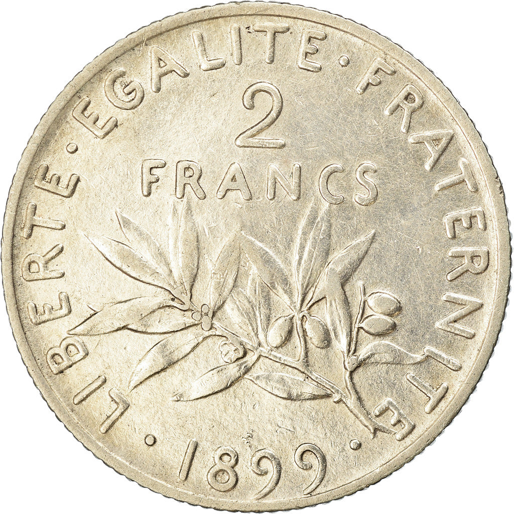 Coin, France, Semeuse, 2 Francs, 1899, Paris, AU(50-53), Silver, KM:845.1