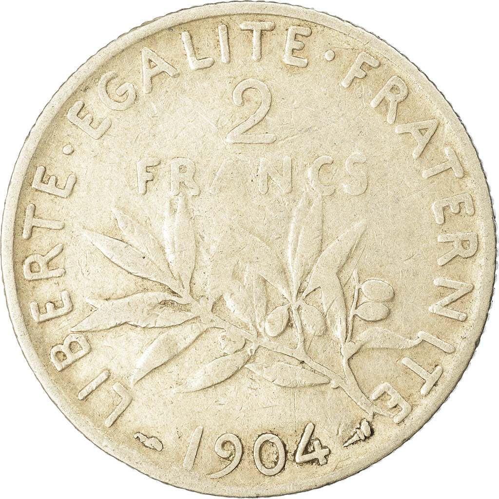 Coin, France, Semeuse, 2 Francs, 1904, Paris, VF(20-25), Silver, KM:845.1