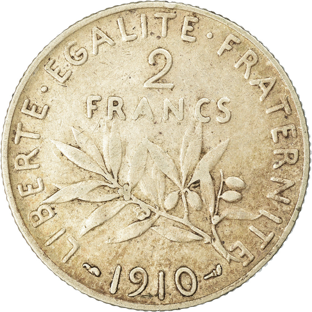 Coin, France, Semeuse, 2 Francs, 1910, Paris, VF(20-25), Silver, KM:845.1