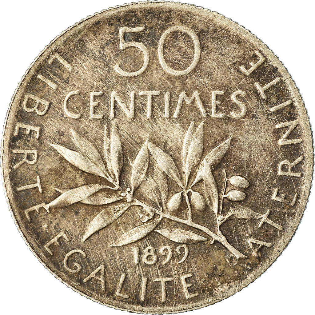 Coin, France, Semeuse, 50 Centimes, 1899, Paris, EF(40-45), Silver, KM:854