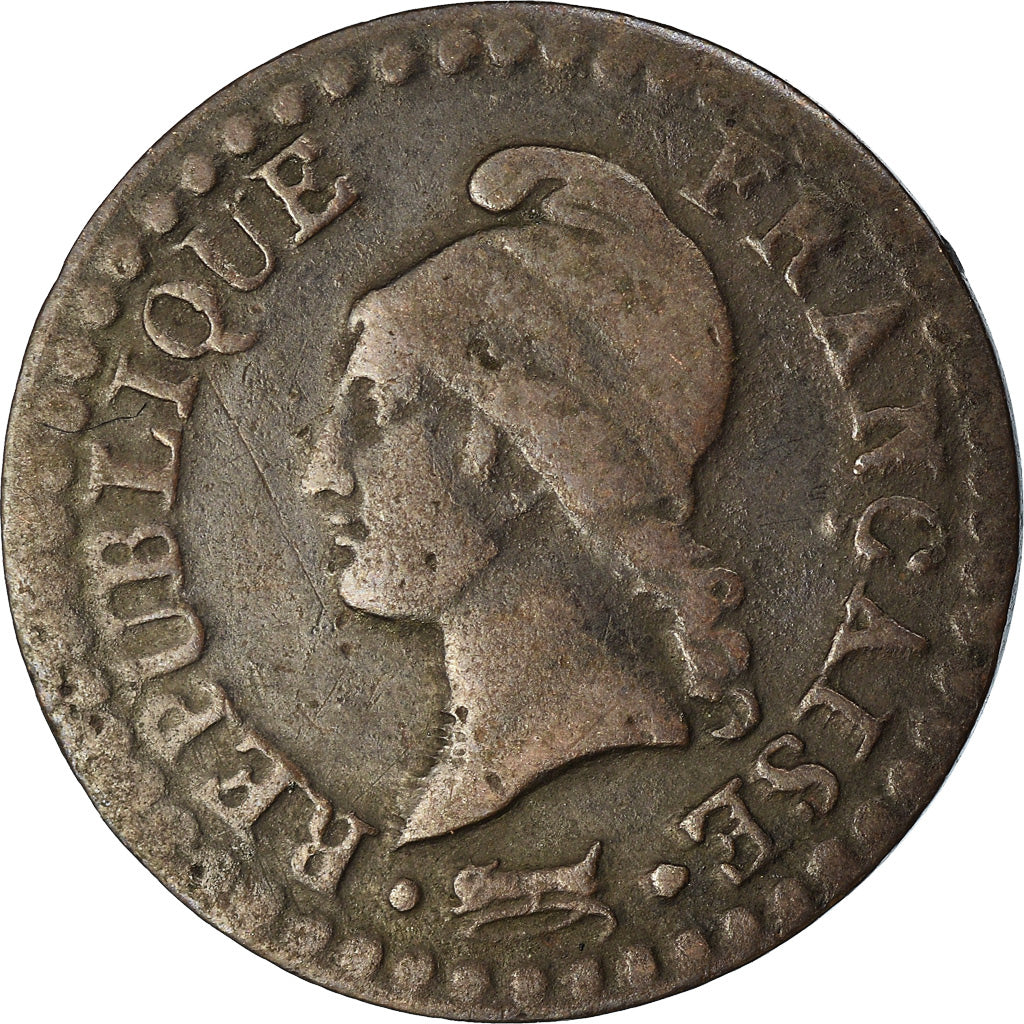 Moneta, Francia, Dupré, Centime, 1797-98, Paris, L An 6, MB+, Bronzo, KM:646