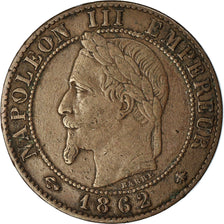 Monnaie, France, Napoleon III, Napoléon III, Centime, 1862, Paris, TTB, Bronze