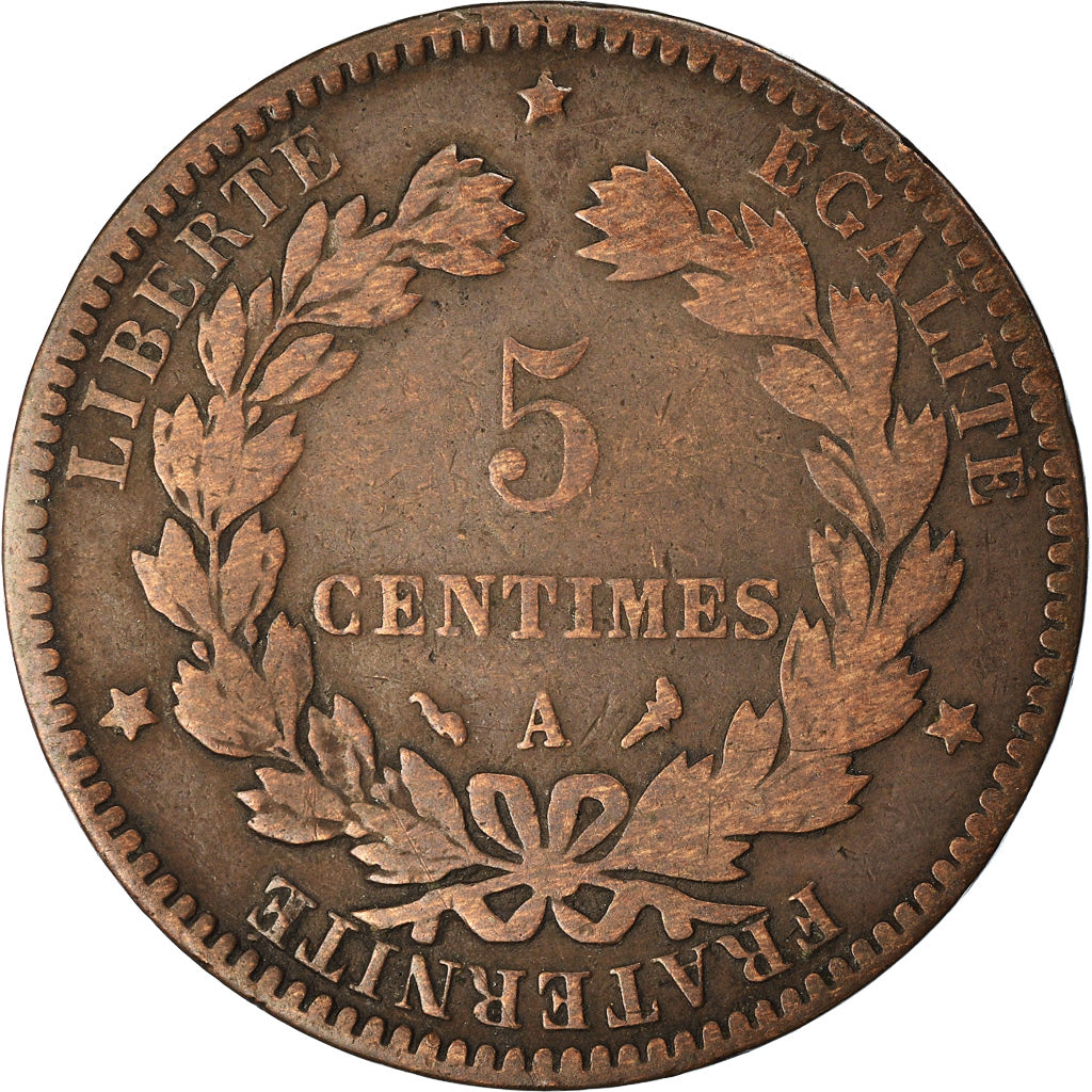 Moneta, Francia, Cérès, 5 Centimes, 1897, Paris, MB, Bronzo, KM:821.1