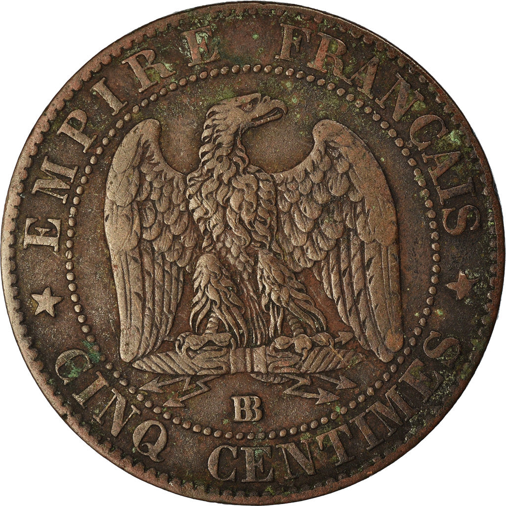 Moneta, Francia, Napoleon III, Napoléon III, 5 Centimes, 1856, Strasbourg, BB