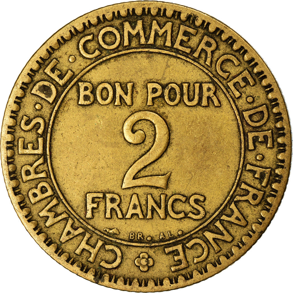 Moneta, Francia, Chambre de commerce, 2 Francs, 1920, Paris, MB+