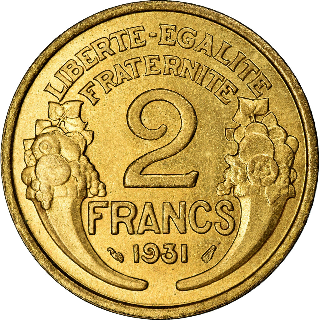 Coin, France, 2 Francs, 1931, Paris, AU(55-58), Aluminum-Bronze, KM:E64