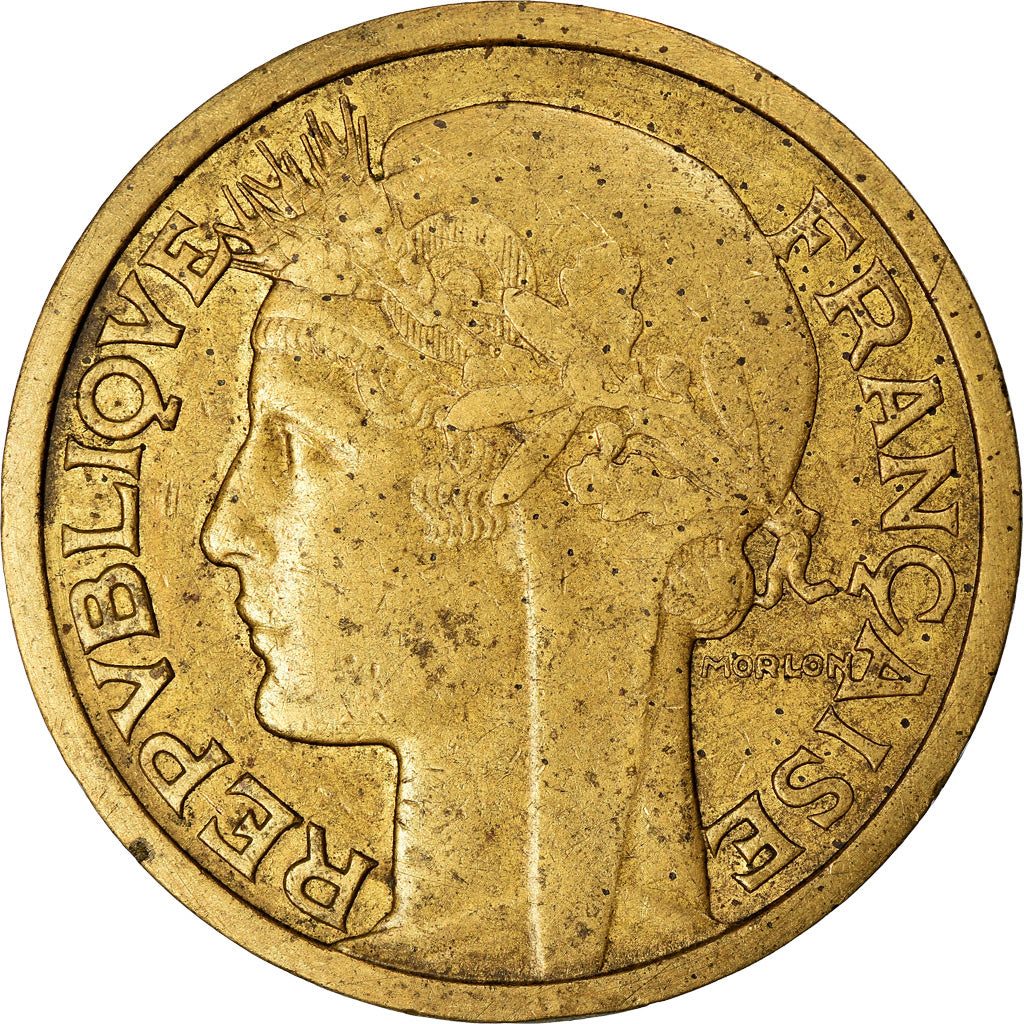Moneda, Francia, Morlon, 2 Francs, 1935, Paris, BC+, Aluminio - bronce, KM:886