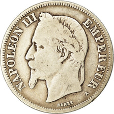 Moneta, Francia, Napoleon III, Napoléon III, 2 Francs, 1869, Paris, MB