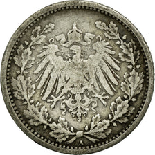 Moneta, NIEMCY - IMPERIUM, 1/2 Mark, 1905, Berlin, VF(30-35), Srebro, KM:17