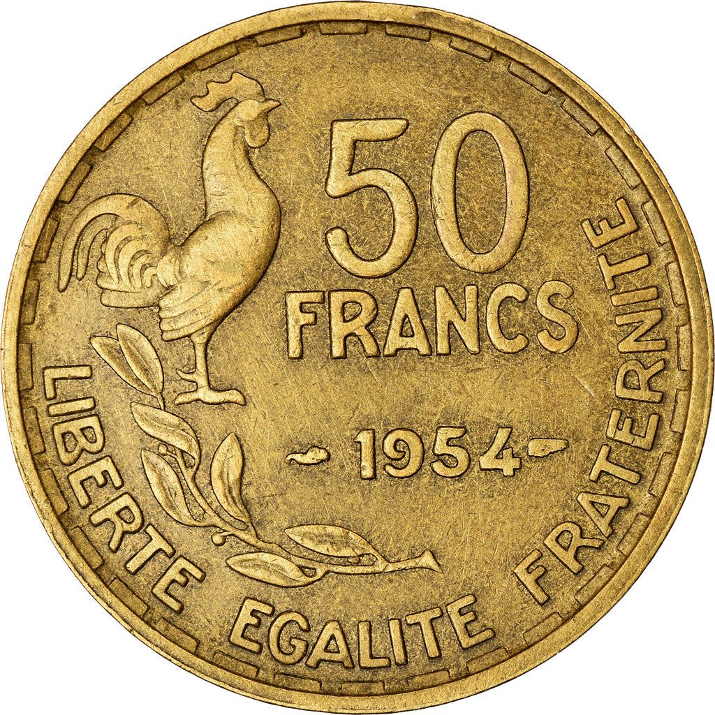 Monnaie, France, Guiraud, 50 Francs, 1954, Paris, TB+, Aluminum-Bronze, KM:918.1