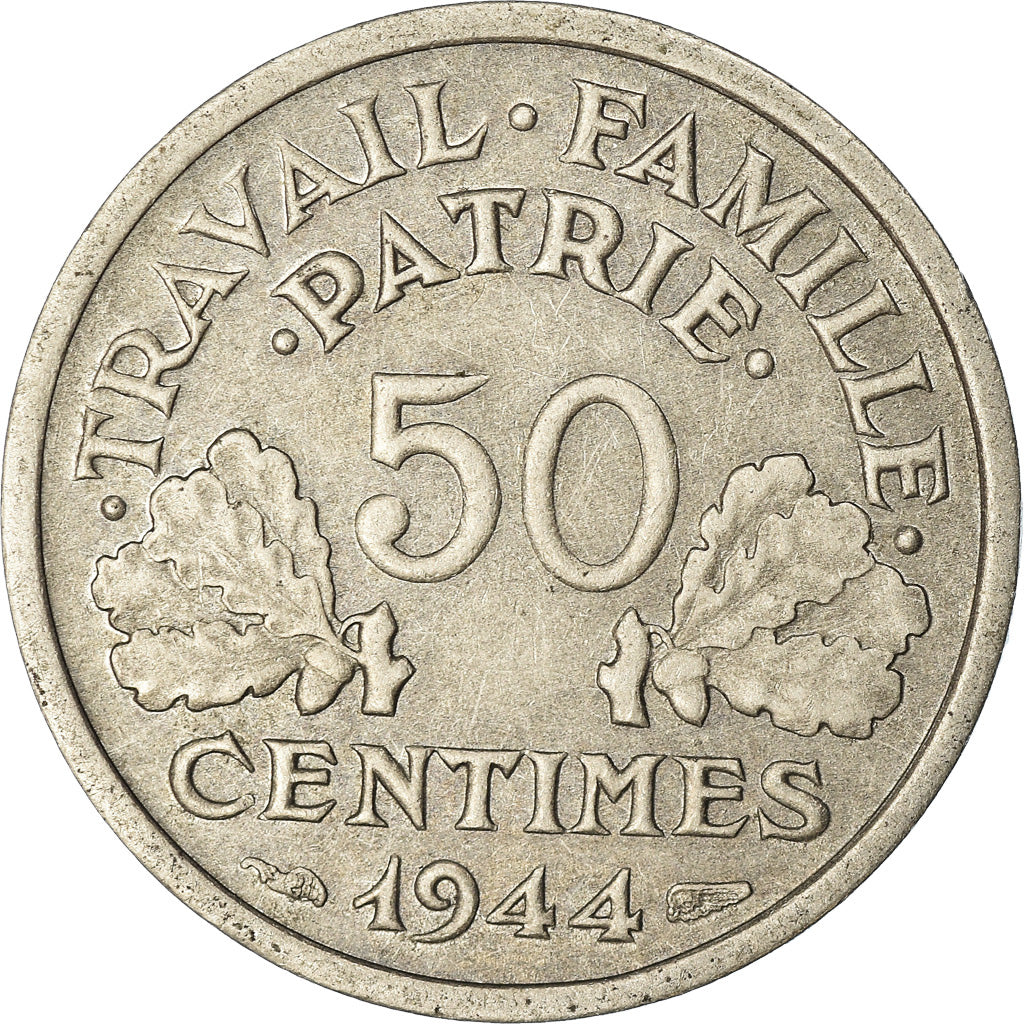 Coin, France, Bazor, 50 Centimes, 1944, Beaumont - Le Roger, EF(40-45)