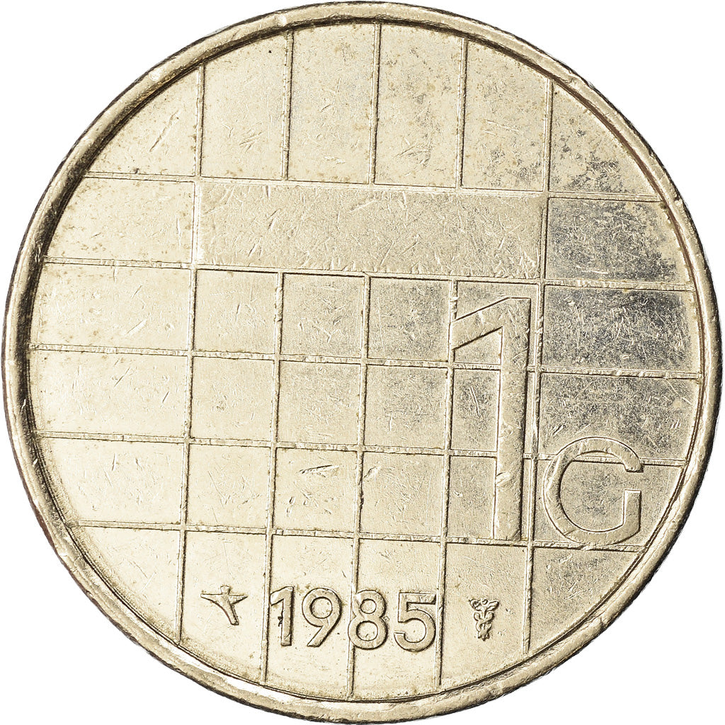 Coin, Netherlands, Beatrix, Gulden, 1985, EF(40-45), Nickel, KM:205