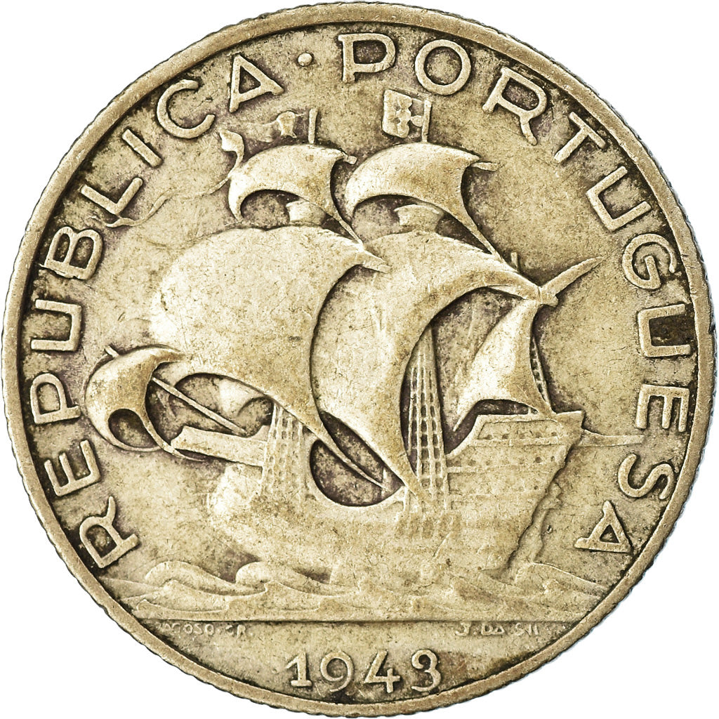 Coin, Portugal, 2-1/2 Escudos, 1943, VF(20-25), Silver, KM:580