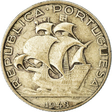 Coin, Portugal, 2-1/2 Escudos, 1943, VF(20-25), Silver, KM:580