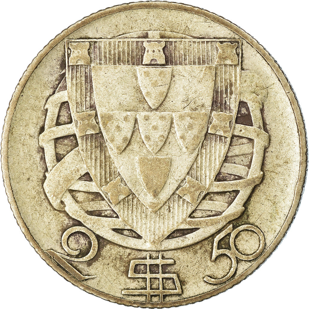 Coin, Portugal, 2-1/2 Escudos, 1943, VF(20-25), Silver, KM:580