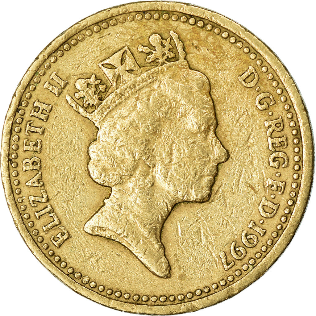 Coin, Great Britain, Elizabeth II, Pound, 1997, VF(30-35), Nickel-brass, KM:975