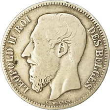 Coin, Belgium, Leopold II, 2 Francs, 2 Frank, 1867, VF(20-25), Silver, KM:30.1