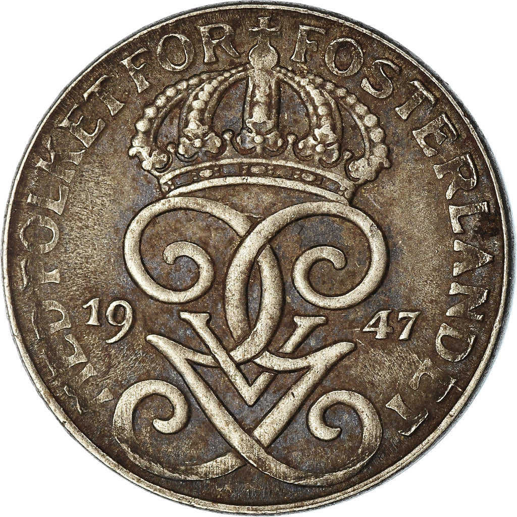 Coin, Sweden, Gustaf V, Ore, 1947, VF(30-35), Iron, KM:810