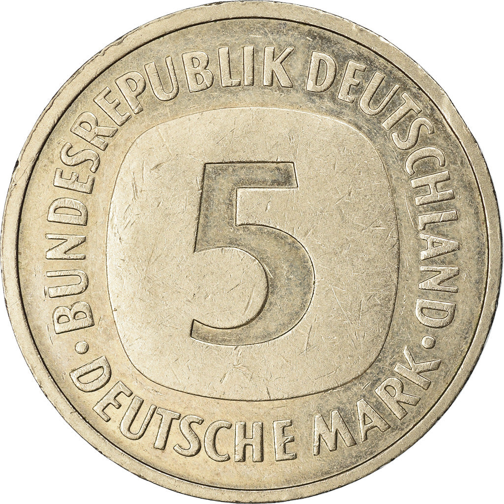 Coin, GERMANY - FEDERAL REPUBLIC, 5 Mark, 1994, Munich, EF(40-45), Copper-Nickel