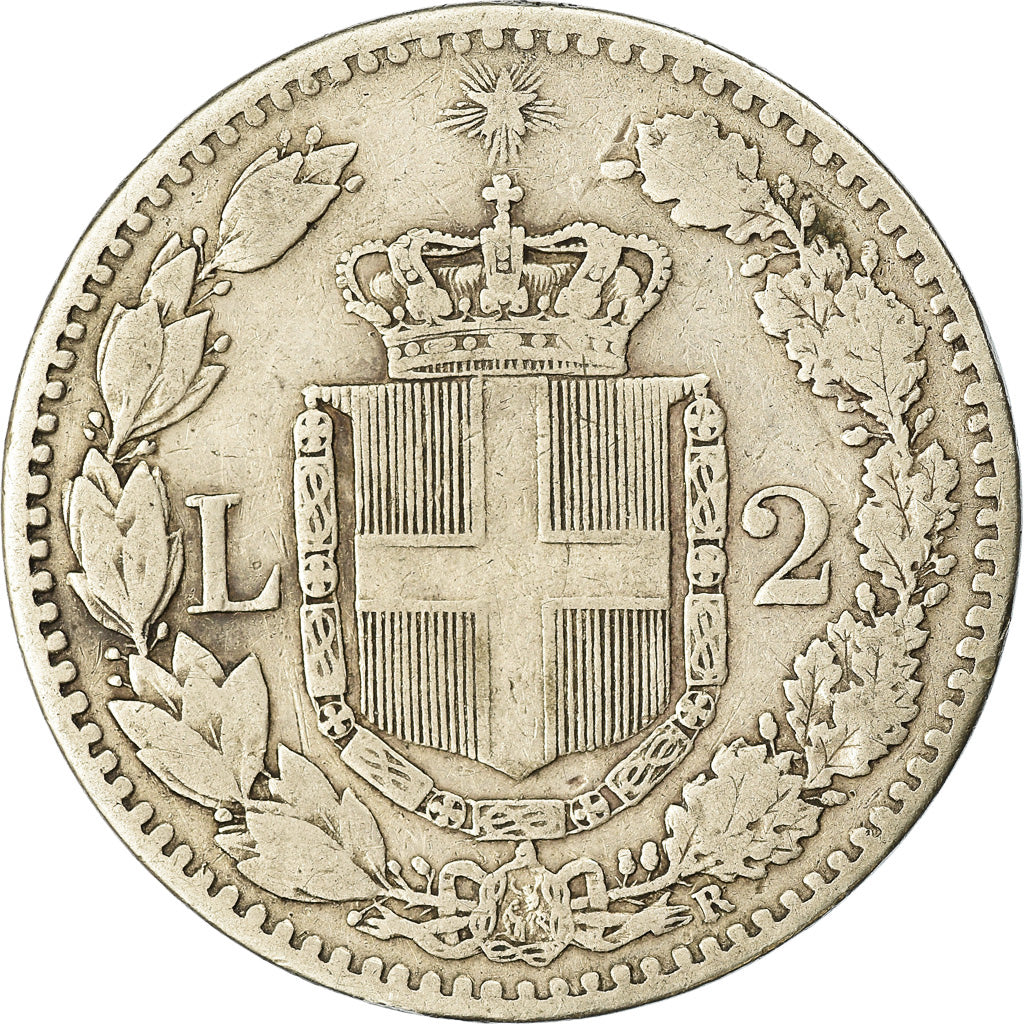 Coin, Italy, Umberto I, 2 Lire, 1881, Rome, VF(30-35), Silver, KM:23