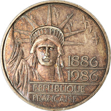 Coin, France, Statue de la Liberté, 100 Francs, 1986, AU(50-53), Silver
