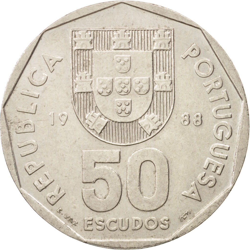 Monnaie, Portugal, 50 Escudos, 1988, TTB+, Copper-nickel, KM:636