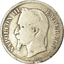 Monnaie, France, Napoleon III, Napoléon III, 2 Francs, 1869, Paris, B+, Argent