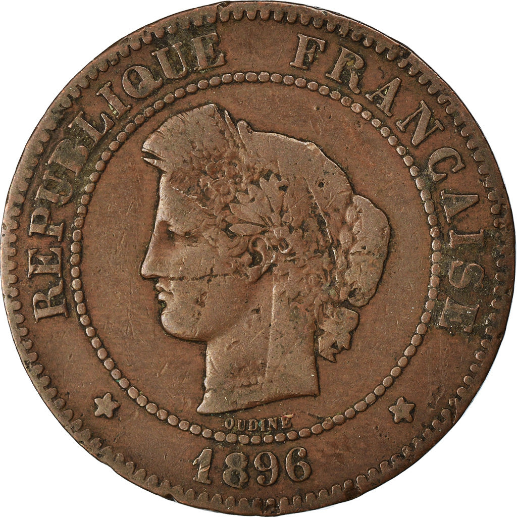 Munten, Frankrijk, Cérès, 5 Centimes, 1896, Paris, ZG+, Bronze, KM:821.1