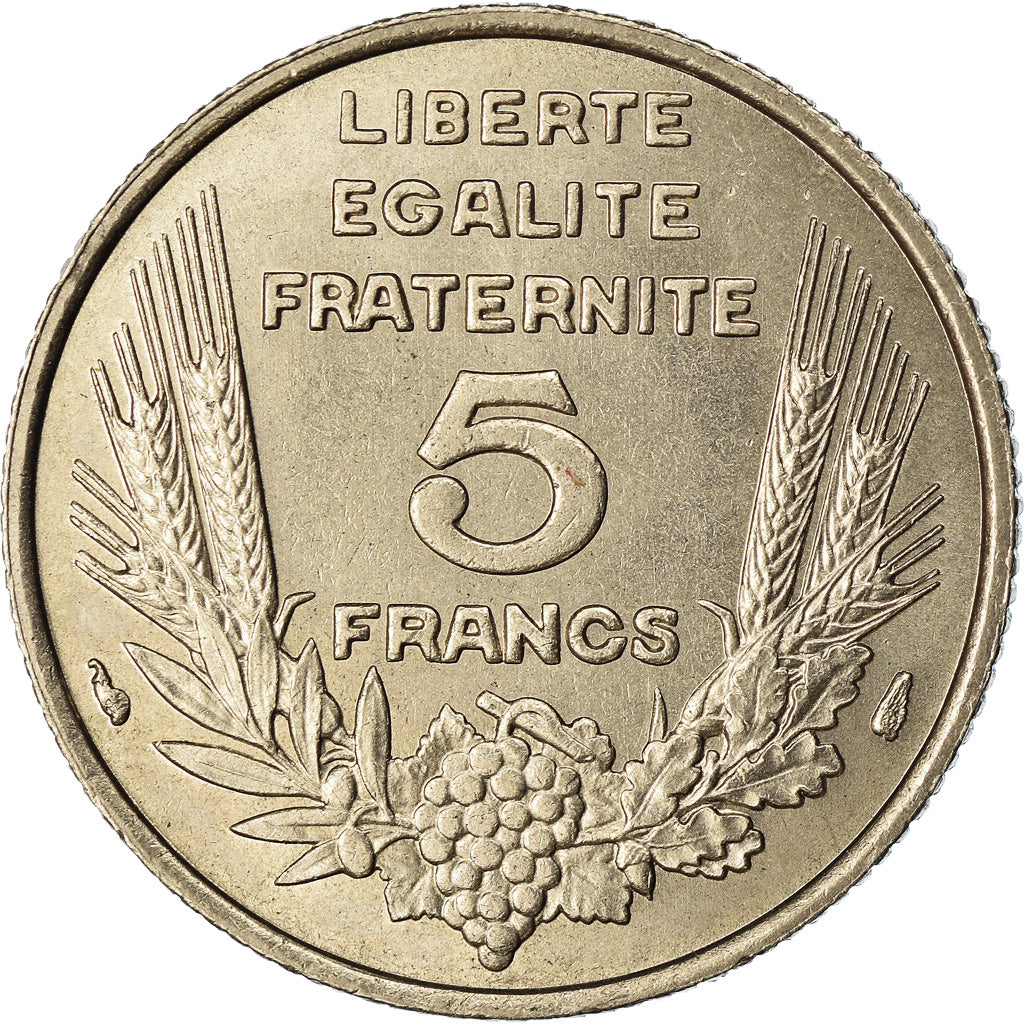 Coin, France, Bazor, 5 Francs, 1933, Paris, AU(50-53), Nickel, KM:887