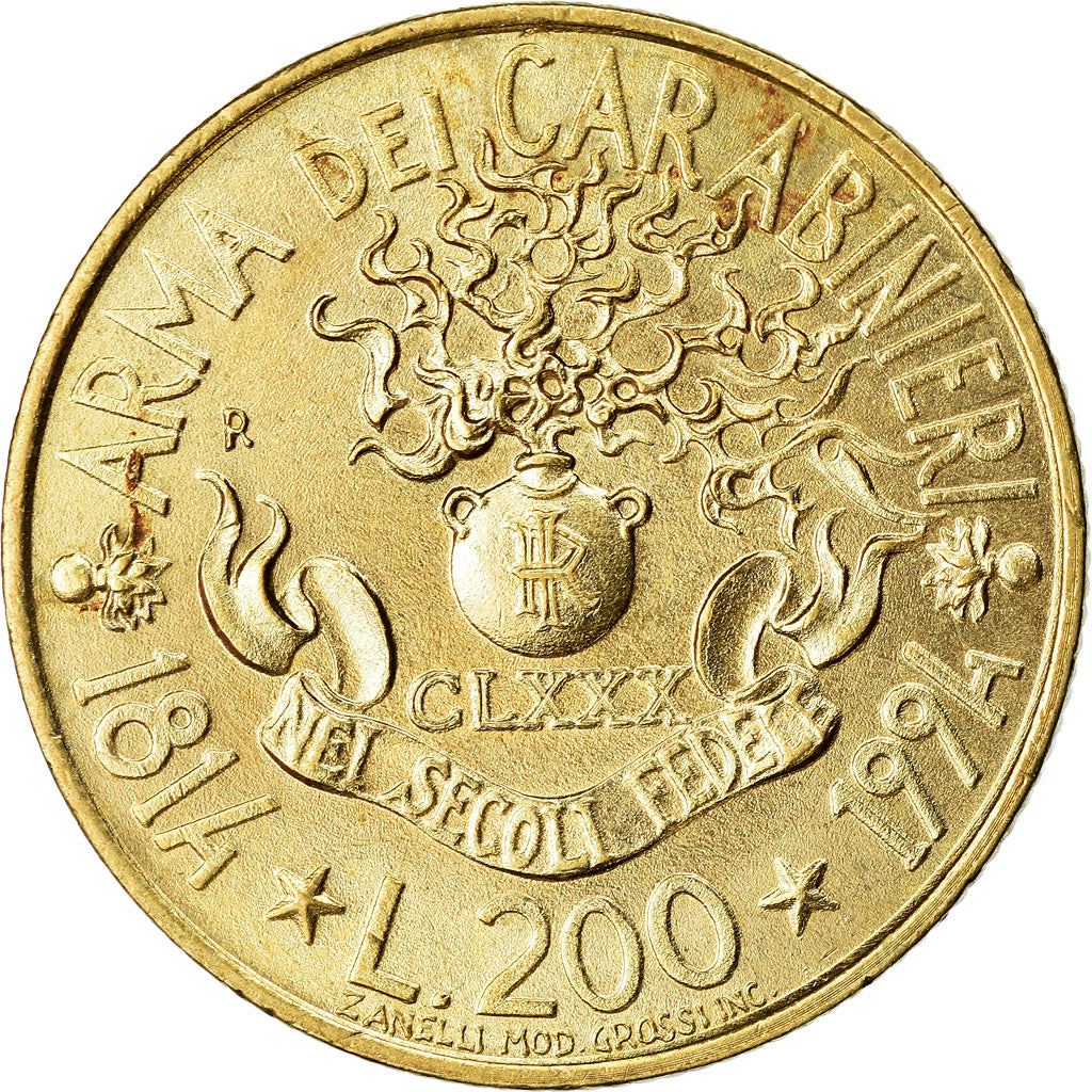 Coin, Italy, 200 Lire, 1994, Rome, AU(50-53), Aluminum-Bronze, KM:218