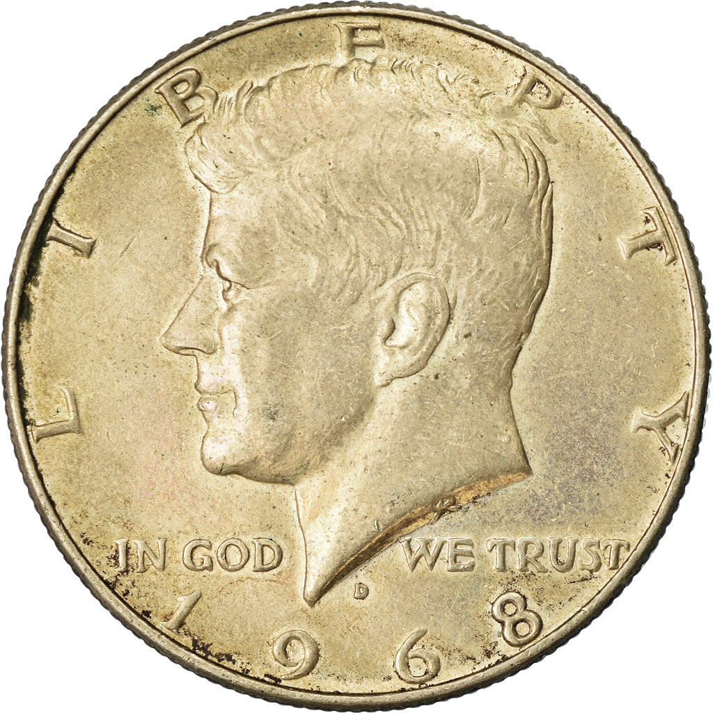 Coin, United States, Kennedy Half Dollar, Half Dollar, 1968, U.S. Mint, Denver