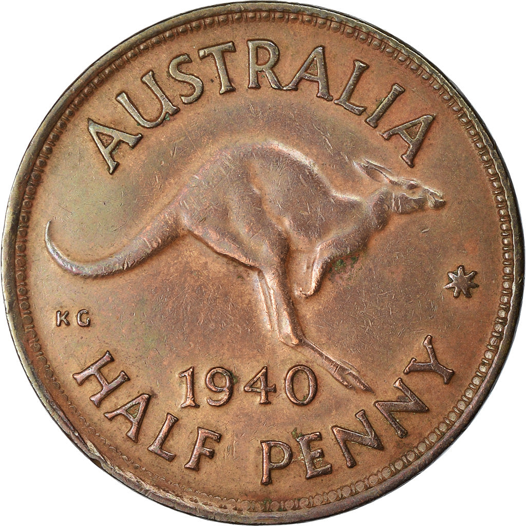 Coin, Australia, George VI, 1/2 Penny, 1940, EF(40-45), Bronze, KM:41