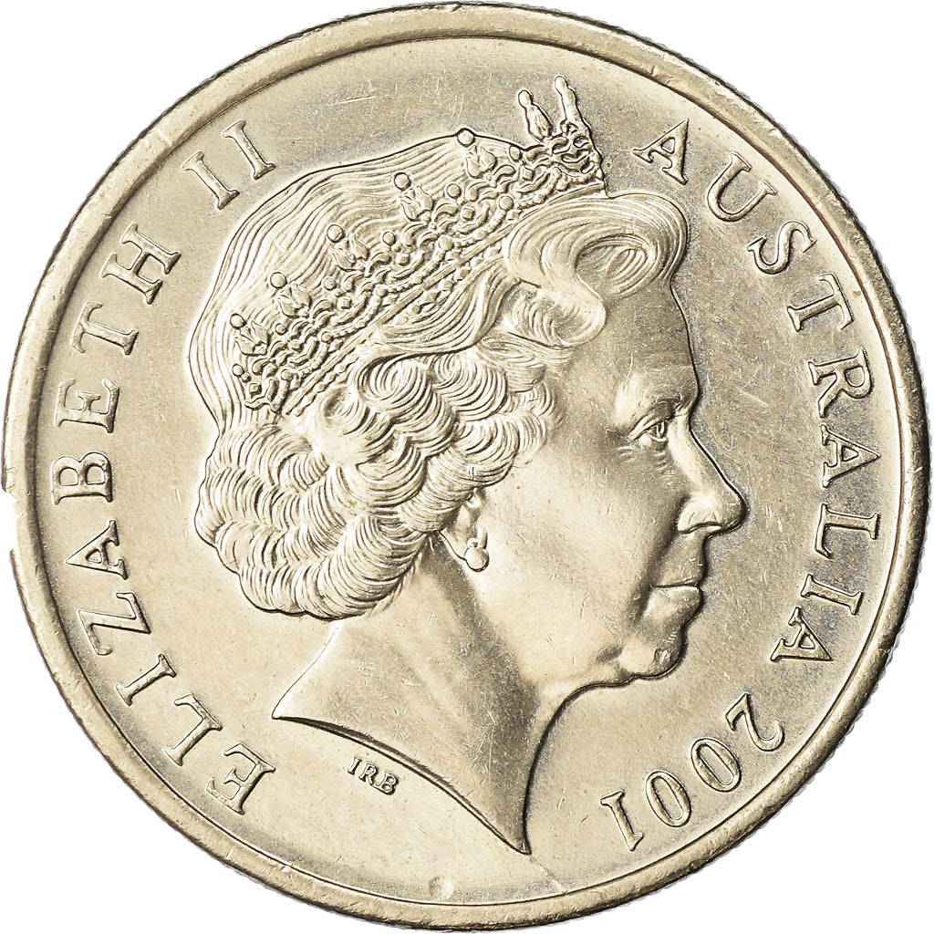 Moneta, Australia, Elizabeth II, 10 Cents, 2001, AU(55-58), Miedź-Nikiel
