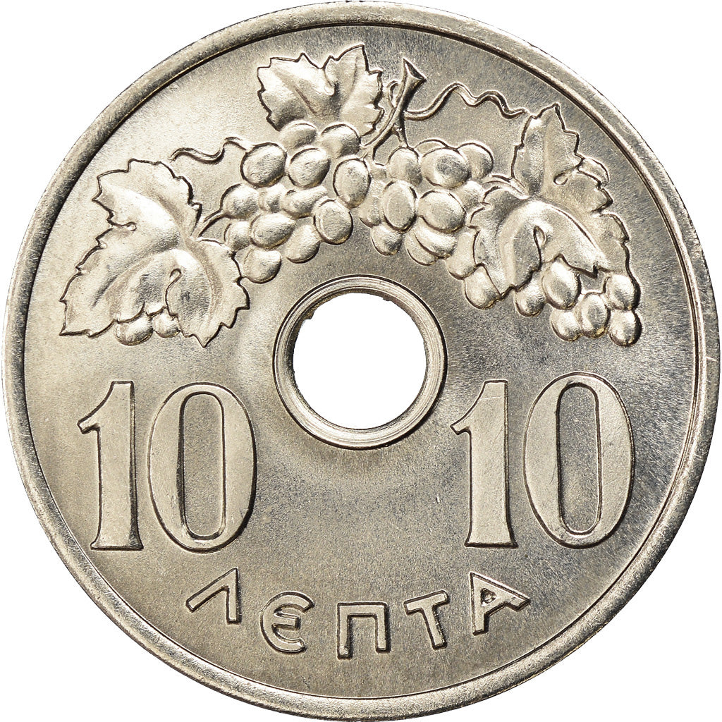 Coin, Greece, 10 Lepta, 1954, MS(63), Aluminum, KM:78