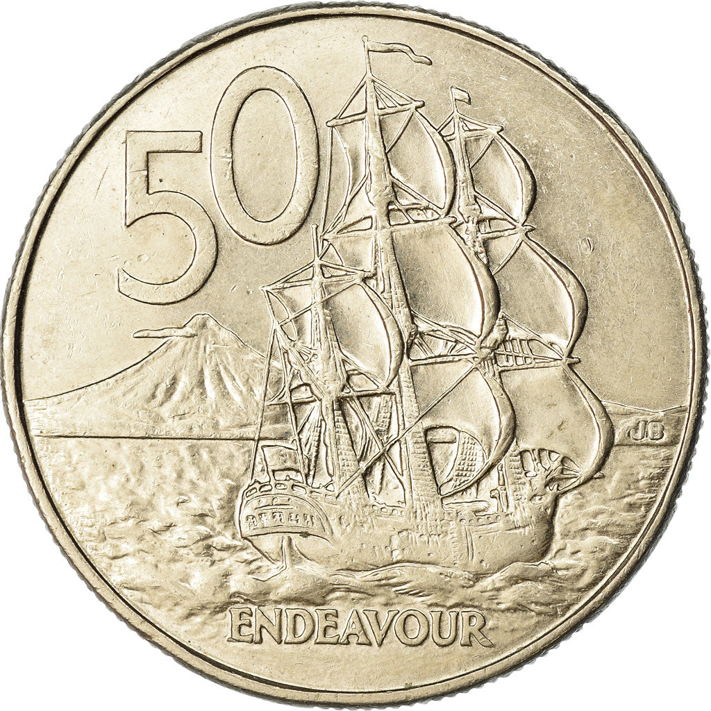 Moneda, Nueva Zelanda, Elizabeth II, 50 Cents, 1988, MBC, Cobre - níquel, KM:63