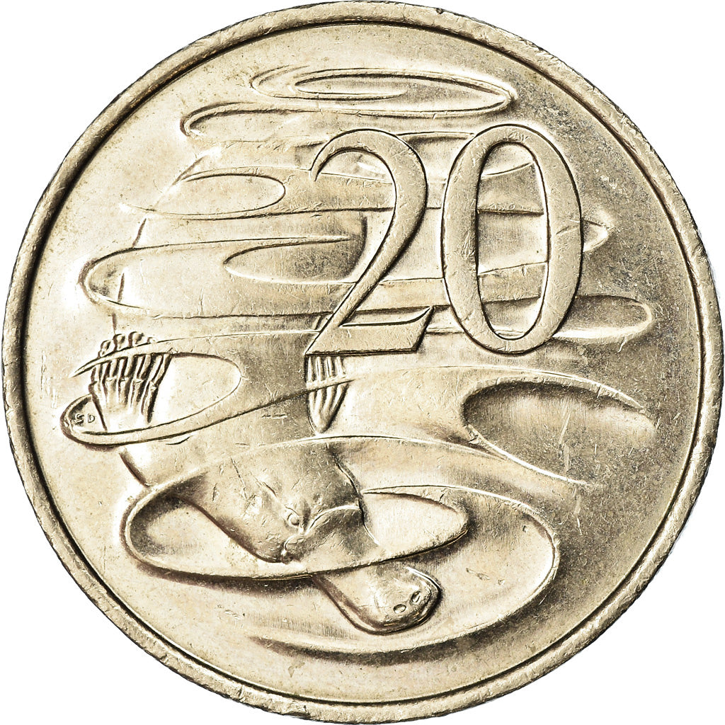 Moneta, Australia, Elizabeth II, 20 Cents, 2000, BB, Rame-nichel, KM:403