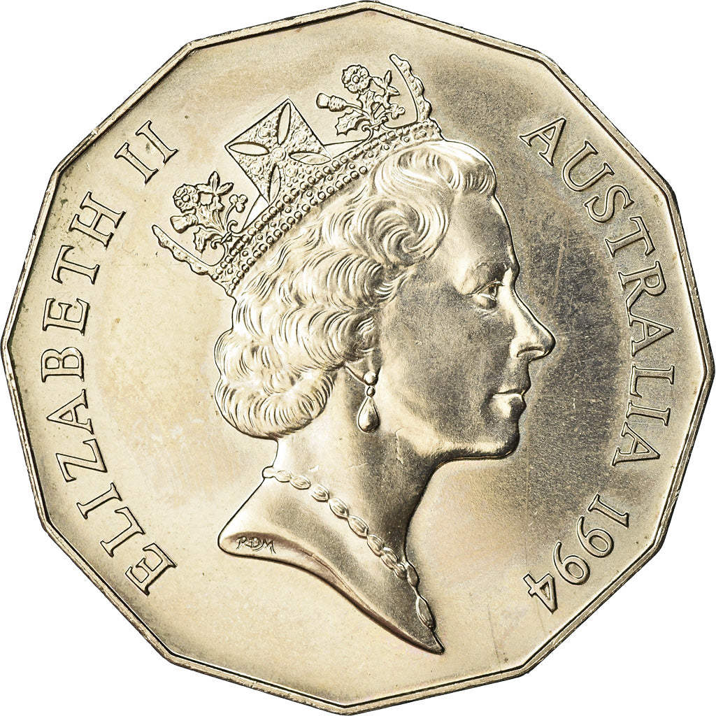 Coin, Australia, Elizabeth II, 50 Cents, 1994, AU(50-53), Copper-nickel, KM:257