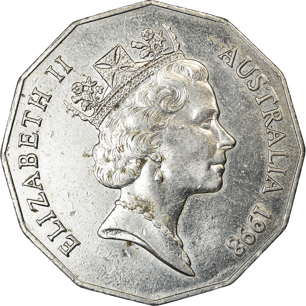 Munten, Australië, Elizabeth II, 50 Cents, 1998, ZF, Copper-nickel, KM:364