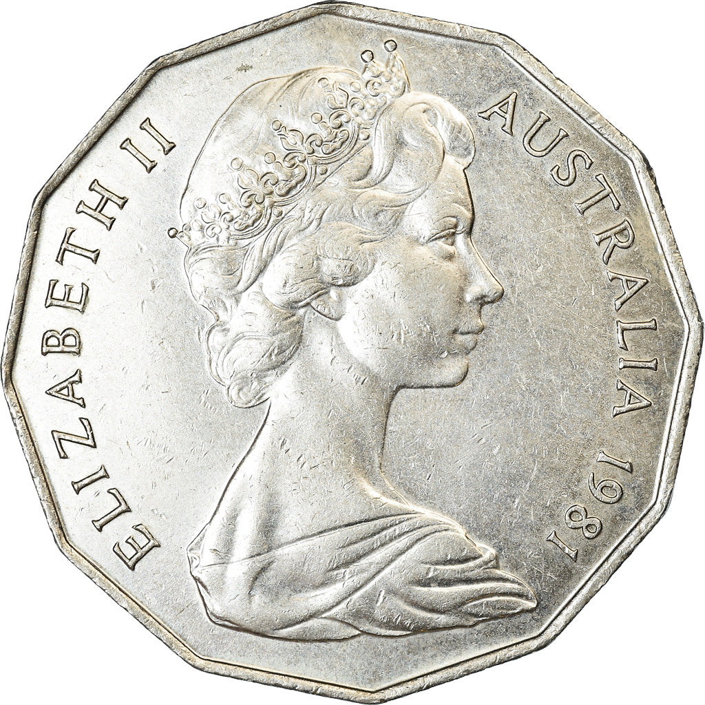 Coin, Australia, Elizabeth II, 50 Cents, 1981, EF(40-45), Copper-nickel, KM:72