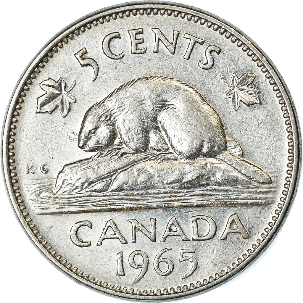 Coin, Canada, Elizabeth II, 5 Cents, 1965, Royal Canadian Mint, Ottawa