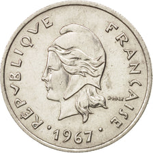 French Polynesia, 10 Francs, 1967, AU(55-58), Nickel, KM:5