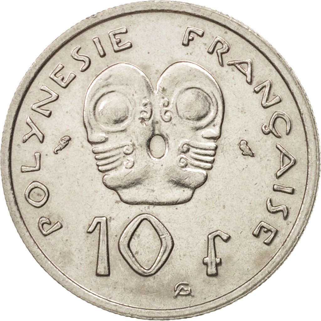 French Polynesia, 10 Francs, 1967, AU(55-58), Nickel, KM:5
